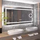 Jumbo Anti-fog LED Bathroom Mirror 3X Magnifier Vanity Shaving Mirror Dual Light