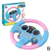 Simulation Driving Car Toy Steering Wheel Kids Baby Interactive Toy Christmas Gift Pink Without light