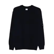 [C.p. Company] C. p. Company Lens-detail Crew-neck Sweater M BLUE