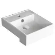 Helen Junior Semi-Recessed Basin, Gloss White