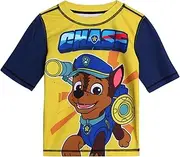[Nickelodeon] Boys' Paw Patrol Rash Guard Top - Chase and Marshall - Quick Dry Sand and Sun Protection Swim Shirt (2T-12)