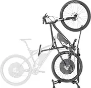 CyclingDeal Upright E-Bike Stand - Premium Quality Vertical & Horizontal Adjustable Bicycle Floor Parking Rack - Safe & Secure MTB Road Bikes Storage in Garage or Home - for Wheels Sizes up to 29”
