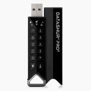16GB Black Hardware Encrypted USB Flash Drive PIN Authenticated AES 256 Bit