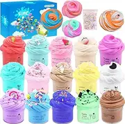 15Pack Butter Slime Kit with Scented DIY Slime for Girls and Boys, Super Soft, Non-Sticky Stress Relief Toy , Party Favors and Birthday Gift