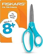 Fiskars 6" Big Kids Scissors for Kids Ages 8-11, Scissors for School or Crafting, Back to School Supplies, Turquoise
