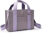[PINKMOLI] Two-tone canvas tote crossbody bags for women handbag with Adjustable detachable shoulder strap mini travel purse
