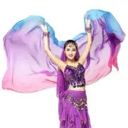 Belly Dance Chiffon Veils Belly Dancing Shawls Hand Thrown Stage Gradual Scarves