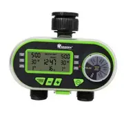 2 Outlet Garden Digital Electronic Water Timer Irrigation Controller for Green