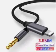 For iPhone 7 8 11 12 13 14 Pro Max 3.5mm AUX Audio Car Speaker Cable Adapter