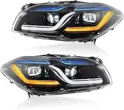 2PCS LED Headlamp Compatible For BMW F10 F18 2010-2017 M5 520i 520d 530i 530d LED Lights For BMW F10 F18 Headlights Car Accessories(2011-2013,XENON_NO AFS)
