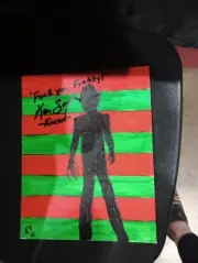 Freddy Krueger Silhouette Painting Original By Krystal Vancely Autographed By...