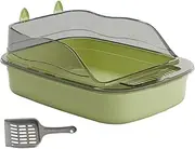 YHNNH, Cat Litter Box Cat Toilet Anti Splashing Cat Sand Box with High Side Cat Sand Basin Large Bedpan Kitty Litter Pan,(Green)