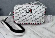 NEW Brighton Love Scroll Crossbody Bag Canvas Handbag Purse White Hearts