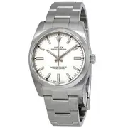 Original Rolex Oyster Perpetual White Dial Automatic Men's Stainless Steel Oyster Watch 114200WSO