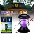 Outdoor Solar Powered Mosquito Insect Killer LED Light Trap Fly Bug Zapper Lamp