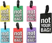 [QWDSGFWS] 7PCS Not Your Bag Luggage Tag PVC Soft Rubber Travel Luggage Baggage Identification Labels with Name Id Card Humor Suitcase Identify Labels Plane Travel Essentials/1130