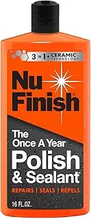 Nu Finish Once a Year Polish and Sealant, Car Polish and Paint Sealant with 3-in-1 Ceramic Technology to Repair, Seal and Repel, 16 fl oz Bottle