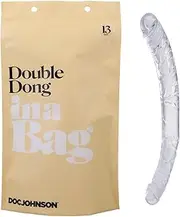 Doc Johnson Double Dong in A Bag - 13 inch - Total Length: 13 in. (33 cm), Width/Diameter: 1.5 in. (3.8 cm), Crystal Clear TPE