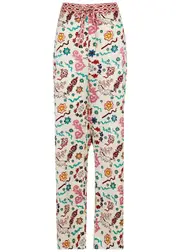 Jessica Russell Flint Danpatch Silk-satin Pyjama Trousers - Multicoloured XS (UK6 / XS)