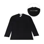 【川久保玲】COMME DES GARCONS白字印花LOGO造型純棉長袖T恤(S/M/L/XL/黑)