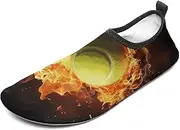 [BTCOWZRV] Water Shoes for Women Men Tennis on Fire Water Sports Shoes Slip-on Breathable Lightweight Athletic Aqua Sock