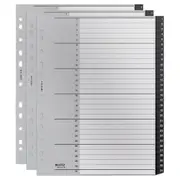 3x Leitz PP Recycle Indices & Dividers 1-31 Tab A4 File Paper Organiser Black