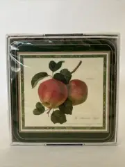 Pimpernel SET OF 6 HOOKER FRUITS COASTERS NEW NIB NRFP 4.25” x 4.25”