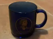 Jefferson Monticello Mug Cobalt Blue Heavy Glass Mug Made France Heavy Quality