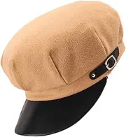 [VALICLUD] Woolen Octagonal Peak Hat for Women Comfortable Vintage Style Cap for Autumn and Durable Keeps Warm and Sun for Shopping and Outdoor Activities