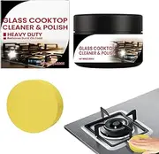 Glass Stove Cleaner,Kitchen Stove Cleaning Paste - Effective Heavy-Duty Degreaser with Protective Coating, Cleaning Tool for Removing Stubborn Scorch Stains Oil Film