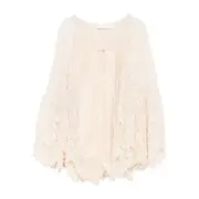 [Zimmermann] Zimmermann Lace-trimmed Bell-sleeve Blouse II NUMERIC NEUTRALS