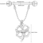 Geometrical Four Leaf Clover Pendant Nipple Ring Bead Chain Piercing Body Je EMB
