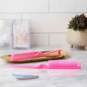 3 Row Styling Comb for Detangling, Defining and Separating Curls (Pink)