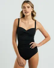 [Billabong] Billabong Women's Sol Searcher Wrap One Piece Bathing Suit in Black Pebble Size 12 12 Black Pebble