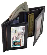 Mens Leather Bifold Wallet European Hipster Flap Front Pocket U.S Seller