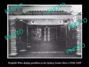 OLD 8x6 HISTORIC PHOTO OF PENFOLDS WINE DISPLAY PAVILLION SYDNEY SHOW c1930s