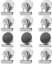 Grtard 12pack Fridge Magnets,Refrigerator Magnetic Clips, High Magnetic Scratch-Prof whiteboard Magnets 1.5 inch for Note Photo Receipt Detailed List Display Paper Fasteners on Home& Office& Teaching
