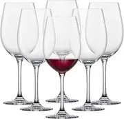 [Schott Zwiesel] Bordeaux Red Wine Glass Classico (Set of 6), Classic Bordeaux Glasses for Red Wine, Dishwasher Safe Tritan Crystal Glasses, Made in Germany (Item No. 123653)
