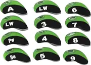 Golf Club Head Covers, 12Pcs Easy to Use Neoprene Iron Protective Headcover, Scratch Proof Golf Club Head Protector, Numbered Thickened Golfing Accessory for Outdoor