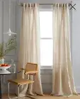 NWT! Quince Linen Flax Light Filtering Curtains, 48" x 96"- 2 Panels. (D30)