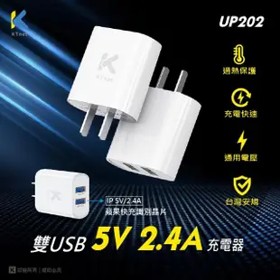 【KTNET】雙USB 5V2.4A充電器