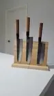 Japanese style hand made knife set 3 layer clad steel8"chef9"kirtsuke7"nakkiri