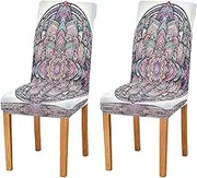Mandala Dinning Chair Covers Seat Cover Stretchy, High Back Chair Covers