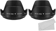 uxcell 62mm Camera Lens Hood, 2Pcs Flower Lens Hood Protector with Cleaning Cloth for Anti-Reflection Blocks Excess Sunlight to Reduce Lens Flare and Glare, Enhance Camera Photography