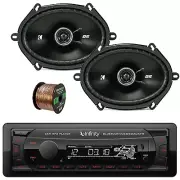 Infinity Alpha 100 Bluetooth FM Radio Receiver, 2x 6x8" 200W Car Speakers, Wire