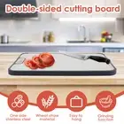 Double Sided Cutting Board Kitchen Chopping Board Stainless Steel and PP GorNv