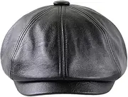 [Generic] Mens Classic Newsboy Cabbie Leather Hats Caps