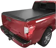 QXLKJ Soft Roll Up Truck Bed Tonneau Cover Compatible for Nissan Titan 2017-2024 w/o Titan Box, Fleetside 5.5 ft Bed with Utili-Track System(Roll-Up)