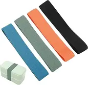 Alipis Bento Box Band 4pcs Lunch Box Fixing Band Lunch Box Elastic Band Bento Box Band Replacement for Camping School Office Assorted Color 1