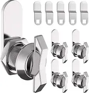 WELLUCK 5/8 Inch Thumb Operated Offset Cam Lock Set - Keyless 5PC Compartment Lock for RV, Camper Storage Door Latch, Cabinet Mailbox Drawer Cam Latch - Excellent Zinc Alloy Replacement Set